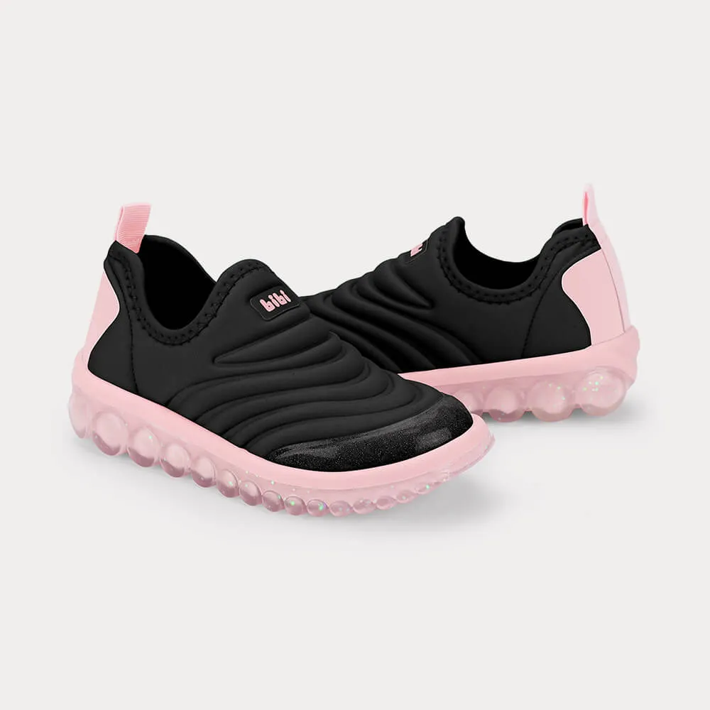 Tênis Infantil Bibi Roller Glitter Feminino Preto Rosa - Caixa com 5 pares - Atacado