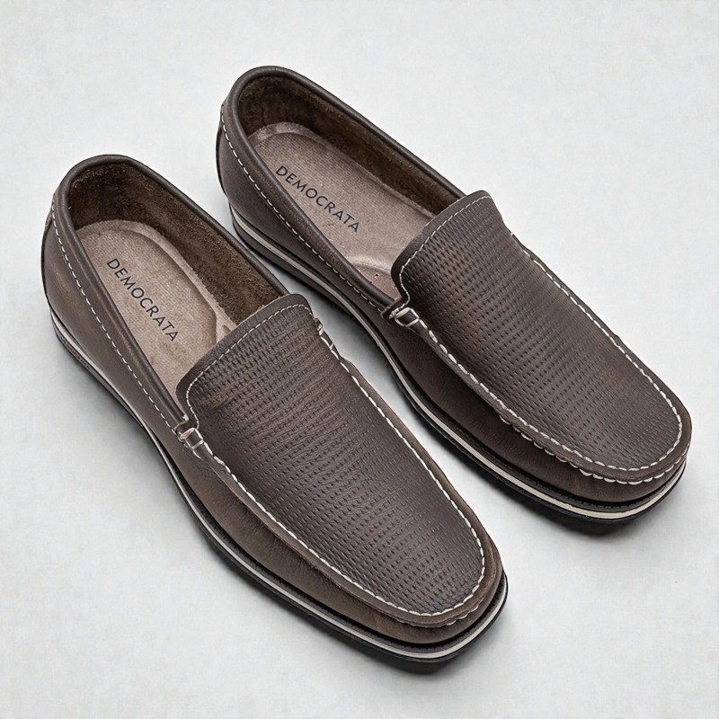 Mocassim Masculino Democrata Easy Ted cinza 2