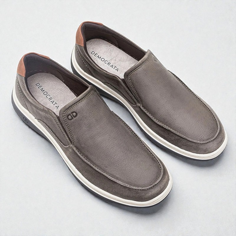 Sapatênis Casual Masculino Democrata Easy Leave Smoke 1