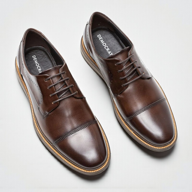 Sapato Masculino Democrata couro marrom 1