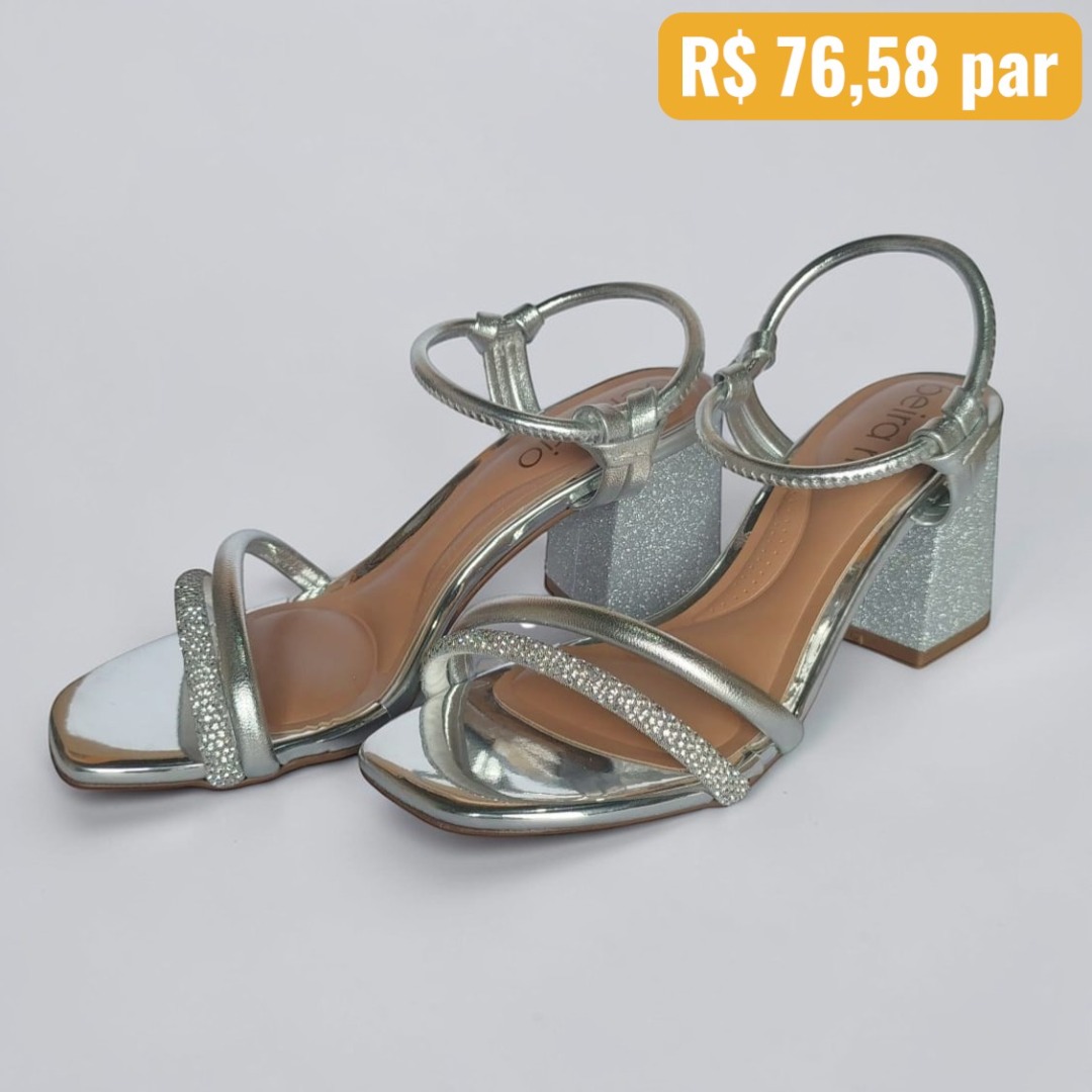 Sandália Feminina Beira Rio Prata - Caixa com 8 pares - Atacado 1