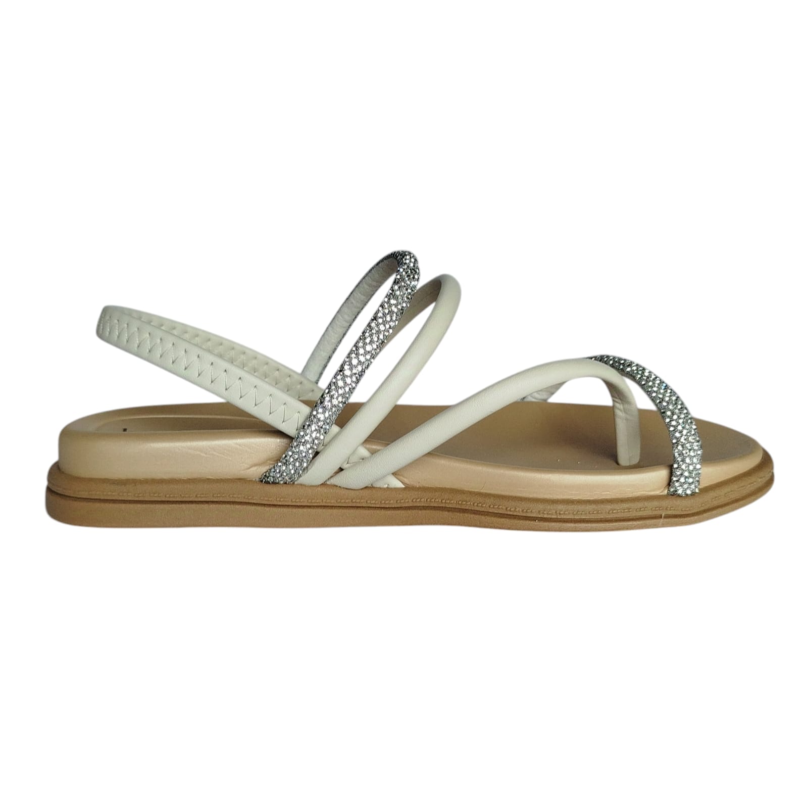 Sandália Beira Rio Caixa C/12 (34-39) 8513.100 Branco Off/ Cristal/S 90556 1