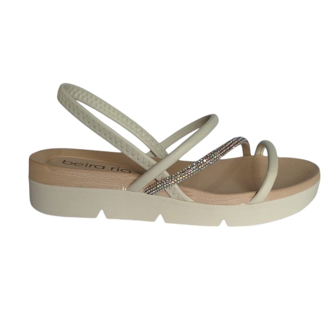 Sandália Beira Rio Caixa C/8 (35-39) 8387.530 Branco Off/Auro Boreal 93897 1