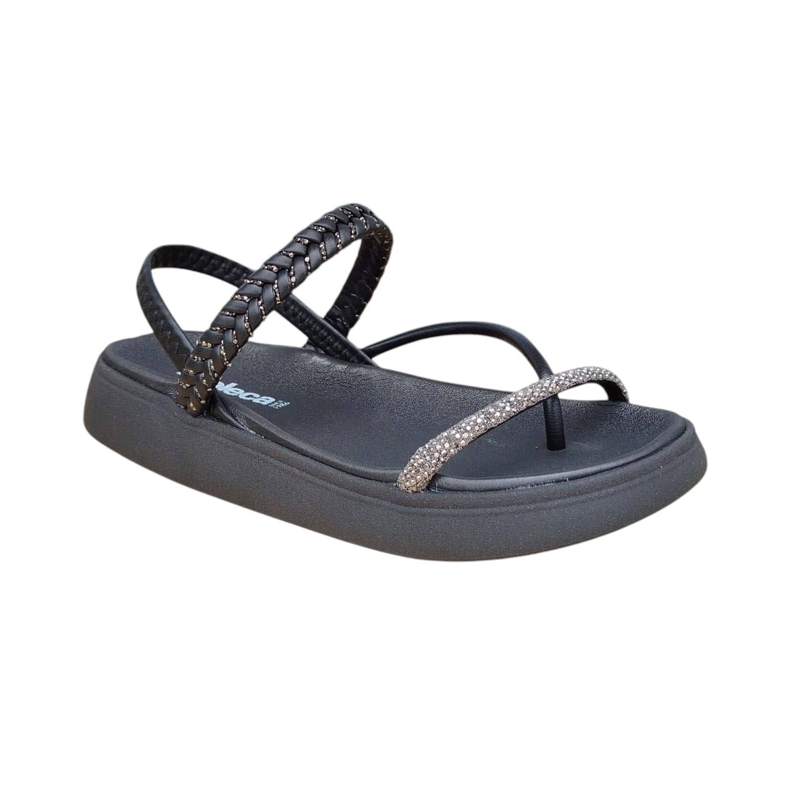 Sandália Moleca Caixa C/12 (34-39) Cor-98370 Preto/Preto-Fume 1