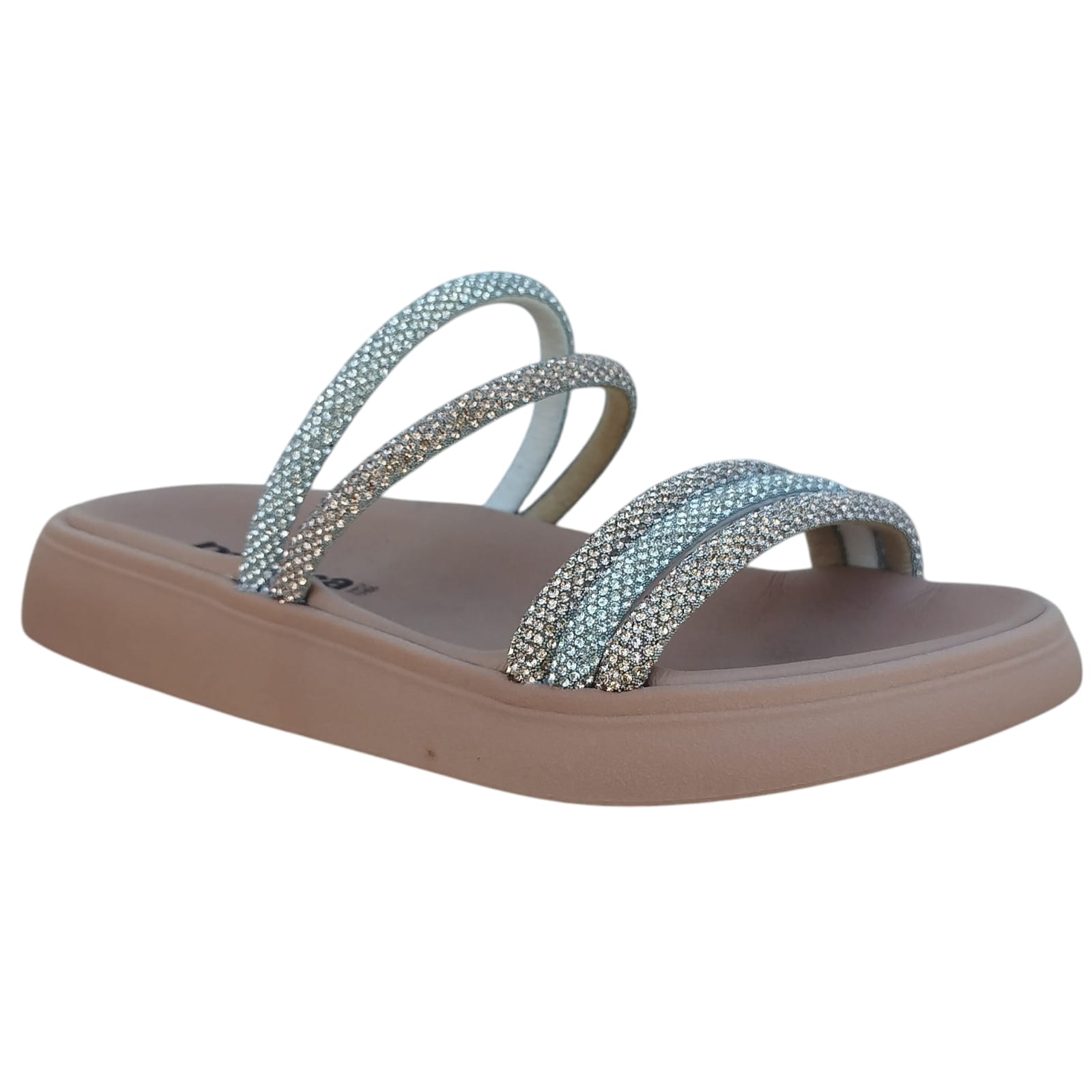 Sandália Moleca Caixa C/12 (34-39) Cor-98640 Cristal/Branco/Ouro 1