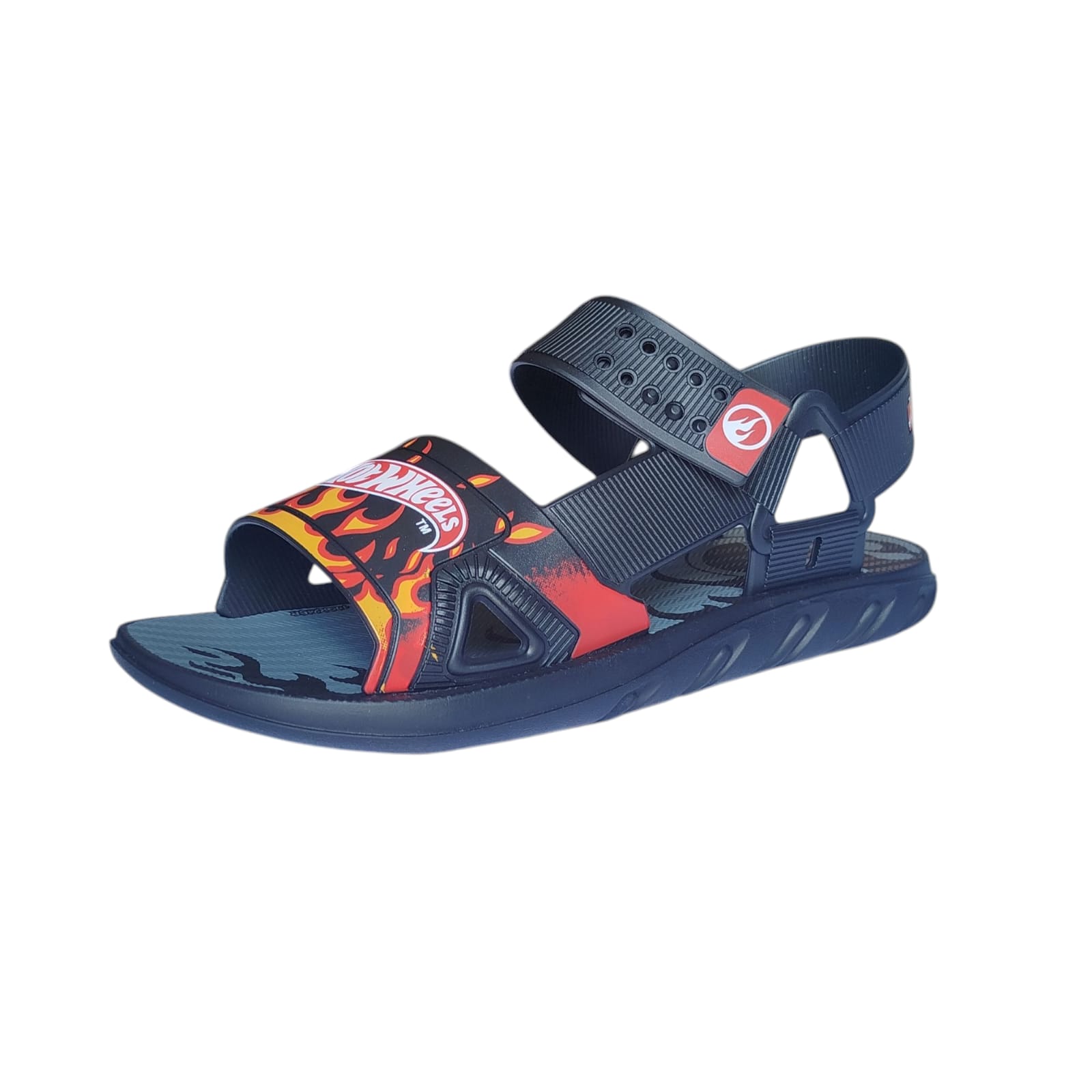 Sandália Infantil Hot Wheels Shark com Estojo "Grandene Kids" Caixa com 6 pares - Preto/Vermelho - Atacado