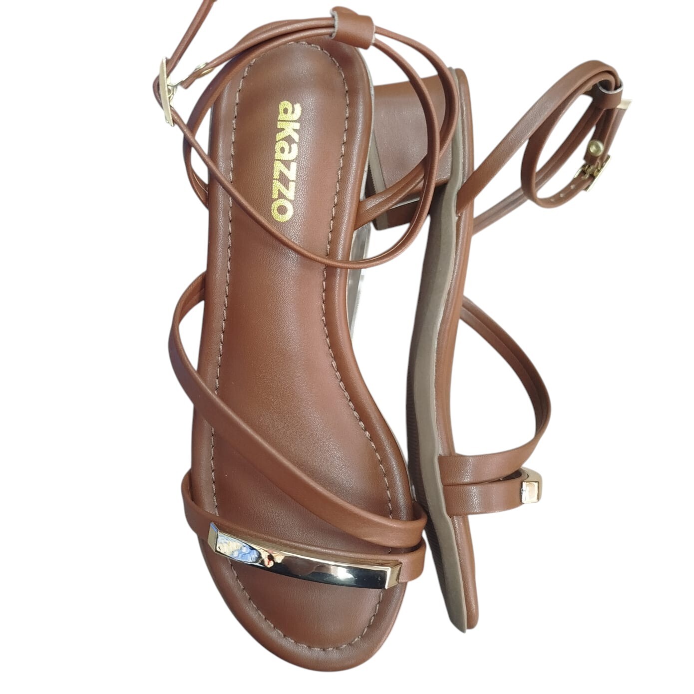 Sandália Feminina Akazzo Caqui 4060YE- Caixa com 12 pares - Atacado 1