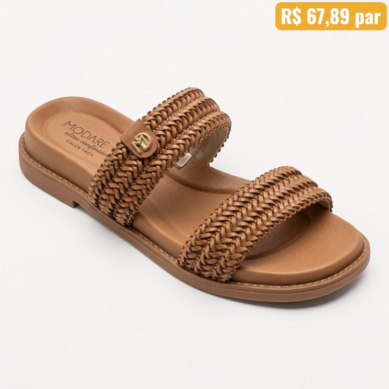 7205.103 Sandália Feminina Modare Marrom - Caixa com 12 pares - Atacado 1