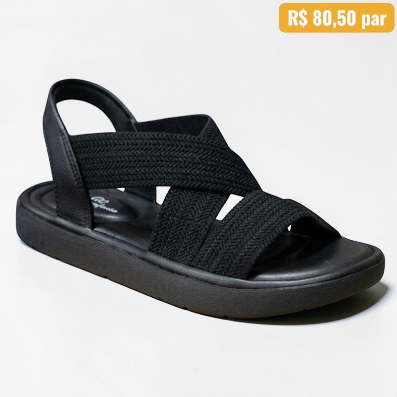 7208.105 Sandália Feminina Modare Preto - Caixa com 12 pares - Atacado 1
