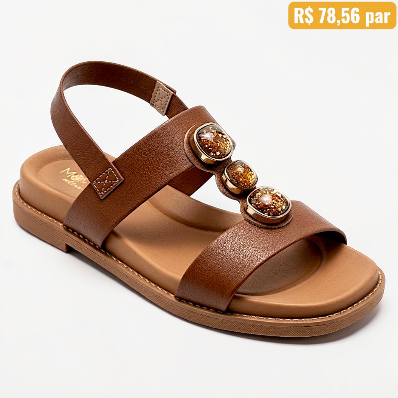 7205.106 Sandália Feminina Modare Marrom - Caixa com 8 pares - Atacado 1