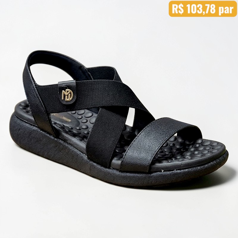 7206.207 Sandália Feminina Modare Preto - Caixa com 12 pares - Atacado 1