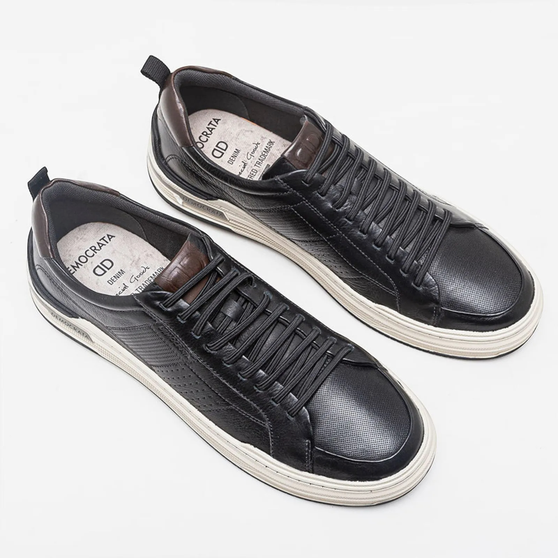 240601-001 39/42 Sapatênis Masculino Democrata Denim Mike Preto - Caixa com 6 pares - Atacado 2