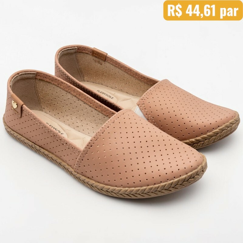 Sapatilha Feminina Moleca Nude 5287.210.10159- Caixa com 12 pares - Atacado 1