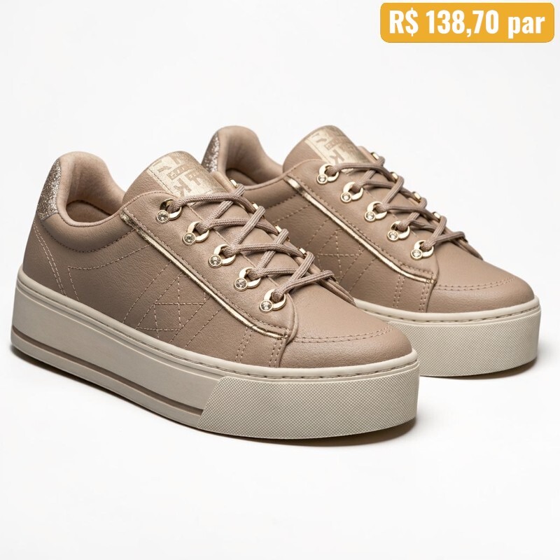Têinis Feminina Ramarim Nude/Dourado 25-97202 1