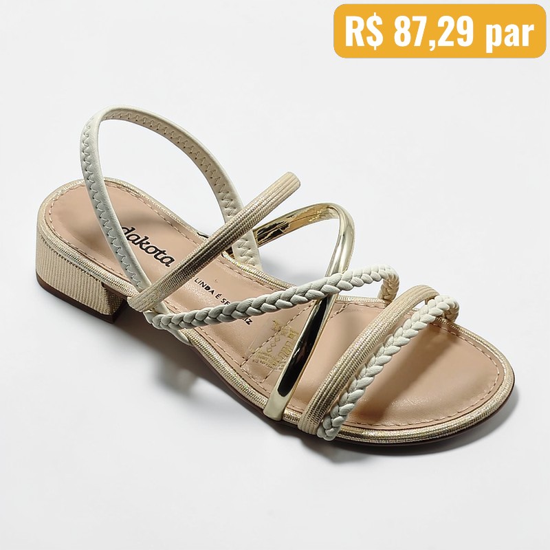Sandalia Feminina Dakota Dourado/Off White Y9342 1