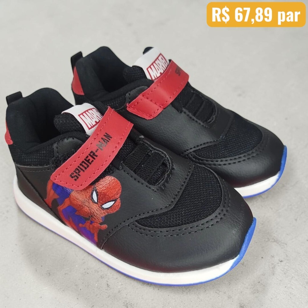 MSP02DY 22/27 Tênis Infantil Marvel Spider-Man Preto - Caixa com 6 pares - Atacado 3