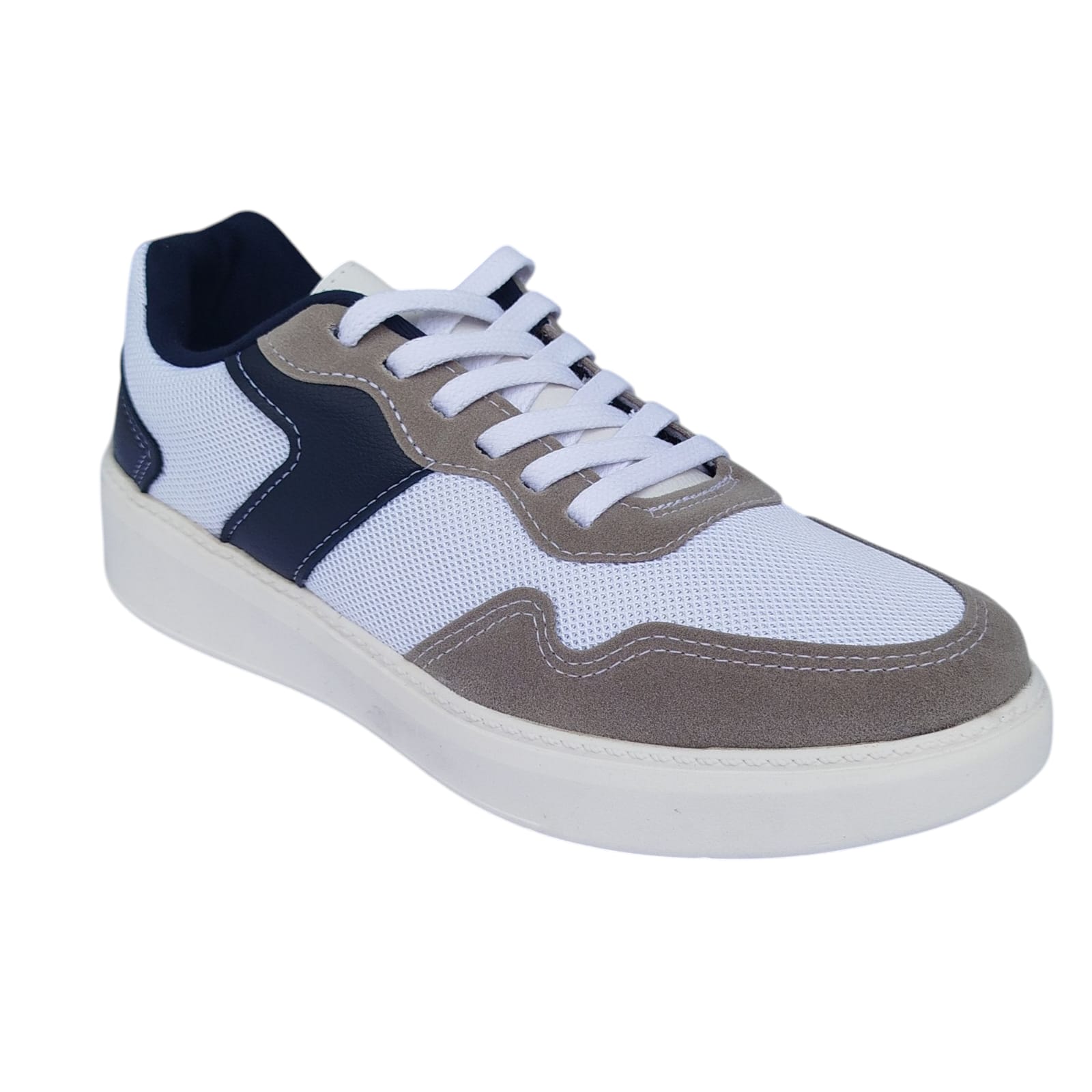Tênis BRsport Caixa C/12 (37-42) Cor-Branco/Cinza/Marinho 1