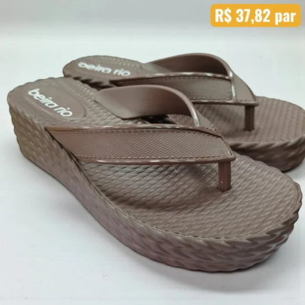 Tamanco Feminino Beira Rio Chocolate - Caixa com 6 pares - Atacado 56