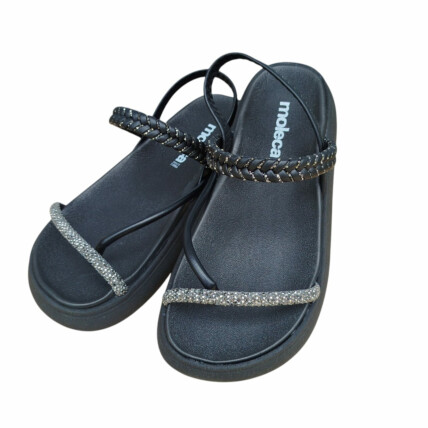 Sandália Moleca Caixa C/12 (34-39) Cor-98370 Preto/Preto-Fume 1