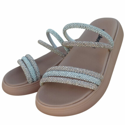 Sandália Moleca Caixa C/12 (34-39) Cor-98640 Cristal/Branco/Ouro 1