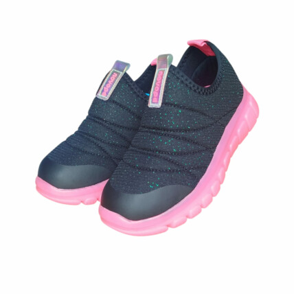 Tênis Infantil Novo Pé Soft Led Caixa C/6 (23-27) Cor-Preto Gliter/Pink Fluor 1