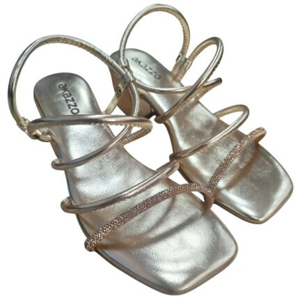 Sandália Feminina Akazzo Dourado 4168SE - Caixa com 12 pares - Atacado 1