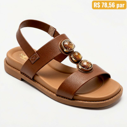7205.106 Sandália Feminina Modare Marrom - Caixa com 8 pares - Atacado 1