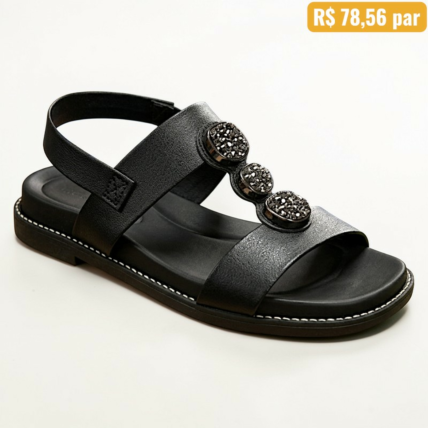 7205.106 Sandália Feminina Modare Preto - Caixa com 8 pares - Atacado 1