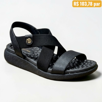 7206.207 Sandália Feminina Modare Preto - Caixa com 12 pares - Atacado 1