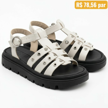 Sandalia Feminina Moleca Brancio OFF 5504.115.9569 - Caixa com 5 pares - Atacado 1