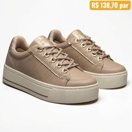 Têinis Feminina Ramarim Nude/Dourado 25-97202 1