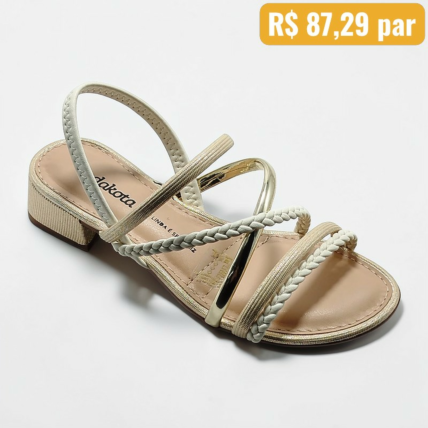 Sandalia Feminina Dakota Dourado/Off White Y9342 1
