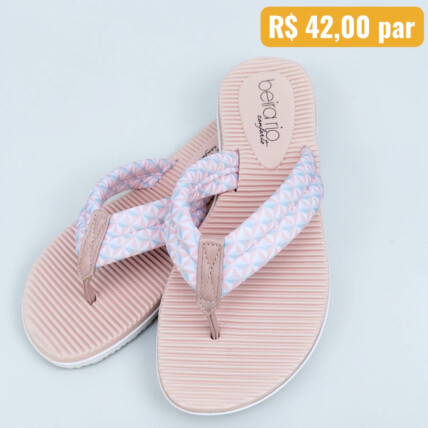 Sandalia Beira Rio Caixa C/12 (34-39) Cor-71250 Multi Jeans/Rosa 1