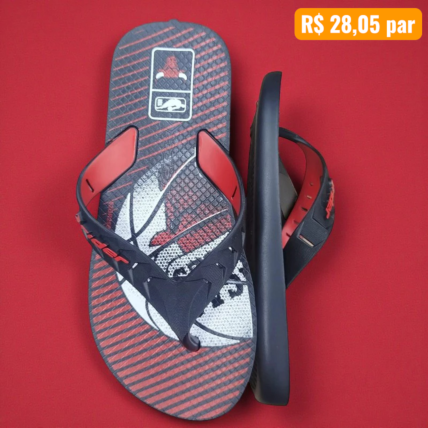 Chinelo Infantil Grendene kids Preto com Vermelho - Caixa com 12 pares - Atacado 1