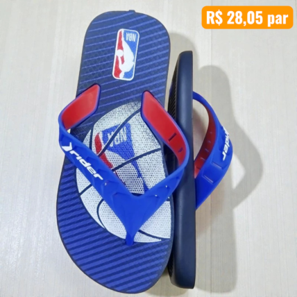 Chinelo Infantil Grendene kids Azul com Vermelho - Caixa com 12 pares - Atacado 1