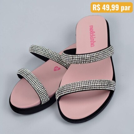 Papete Feminina Infantil Molekinha Preto - Caixa com 12 pares - Atacado 1