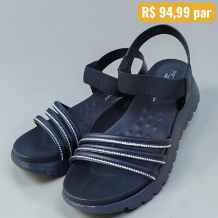 Sandália Modare Caixa C12 (34-39) Cor-86141 Preto/Preto/Cristal 1