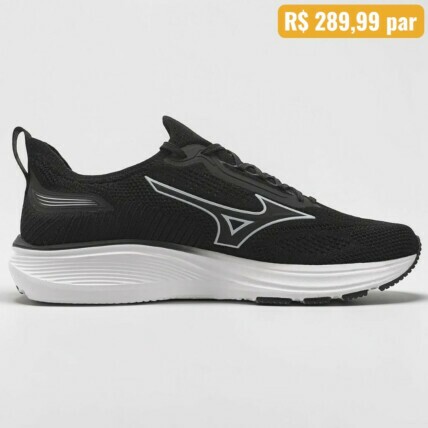 Tênis Masculino Mizuno Cool Ride 3 Preto Branco - Caixa com 8 pares - Atacado 1