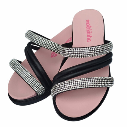 Sandalia Molekinha Caixa C/12 (25-34) Cor-71970 Cristal/Preto 1