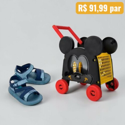 Sandália Masculina Infantil Disney Baby Car Azul - Caixa com 6 pares - Atacado 1