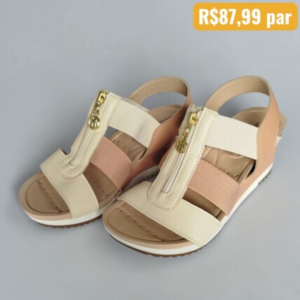 Sandália Feminina Anabela Modare Creme - Caixa com 8 pares - Atacado 1