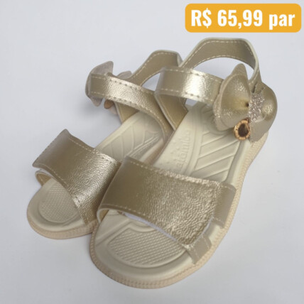 Sandália Feminina Infantil klin Dourado - Caixa com 8 pares - Atacado 1