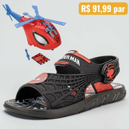 Sandália Masculina Infantil Grendene Kids Preto - Caixa com 6 pares - Atacado 1