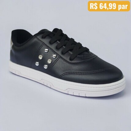 Tênis Feminino Infantil Molekinha Preto - Caixa com 12 pares - Atacado 1