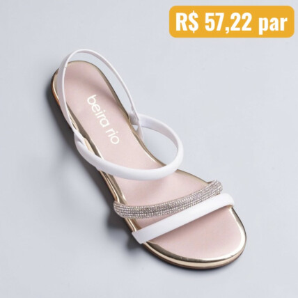 Sandália Beira Rio Branca Nude - Caixa com 8 pares - Atacado 1