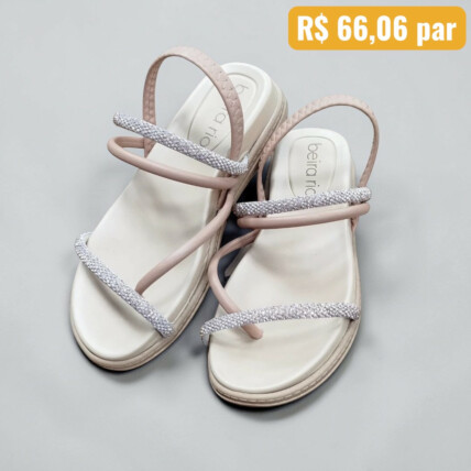 Sandália Beira Rio Ouro Nude 8513.100.91006 Caixa com 8 pares Atacado 1