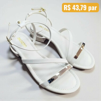 Sandália Feminina Akazzo Branco 4060YE - Caixa com 12 pares - Atacado 1