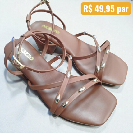 Sandália Feminina Akazzo Caqui 4737SE - Caixa com 12 pares - Atacado 1