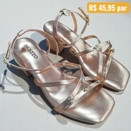 Sandália Feminina Akazzo Cobre 4137SE - Caixa com 12 pares - Atacado 1