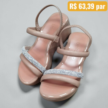 Sandália Anabela Beira Rio Nude - com 12 pares - Atacado 1